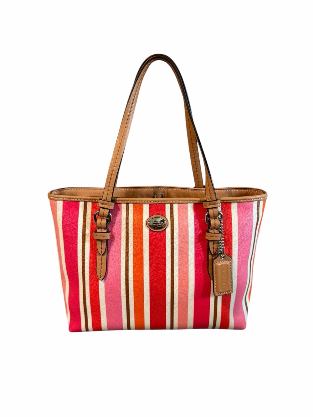 Coach Peyton Multi Stripe Mini Tote NWOT